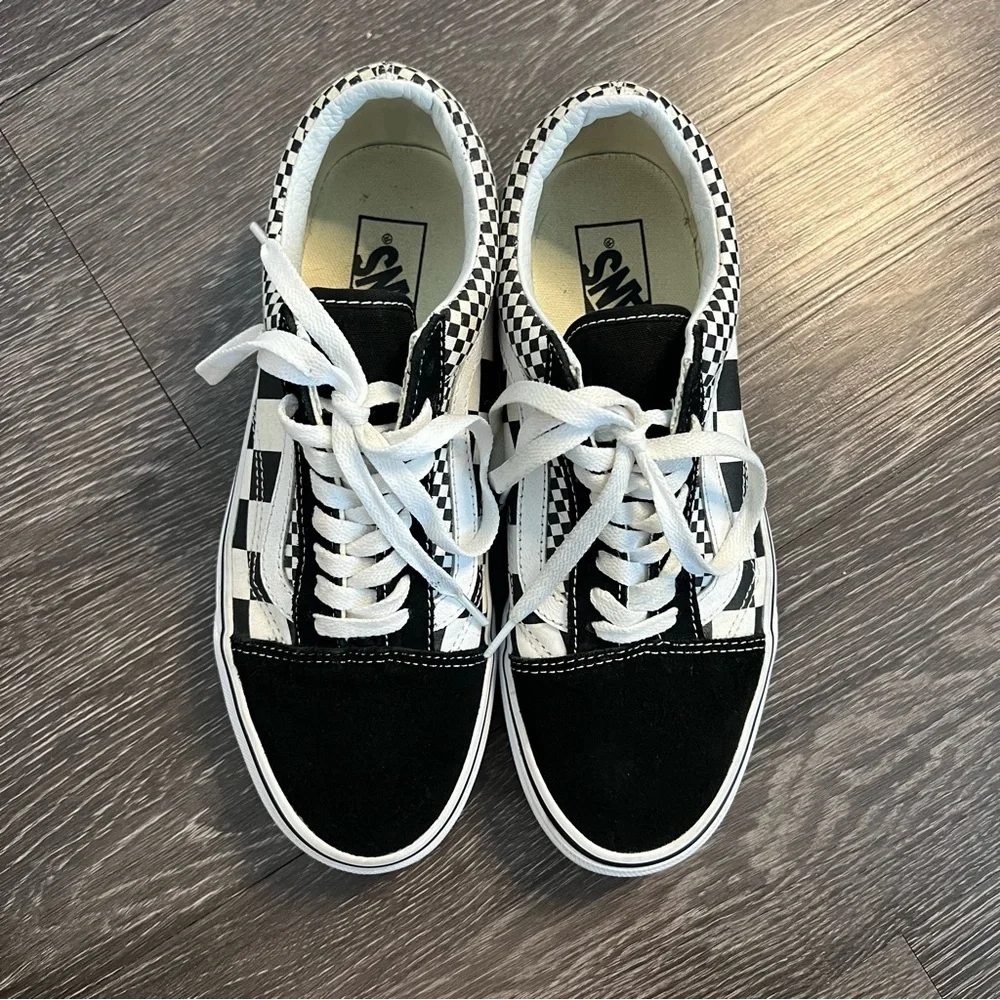 Vans Old Skool “Mix Checker” in Black/True White - Picture 1 of 10
